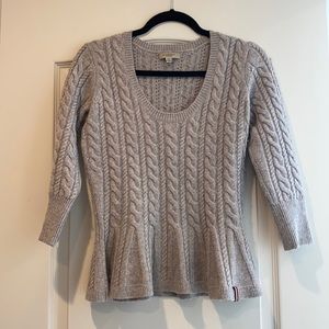 Burberry Peplum Wool/Cashmere Sweater Small